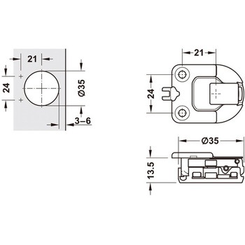 Lapis プレミアムヒンジ110°標準取付け用 全カブセ ハーフェレ