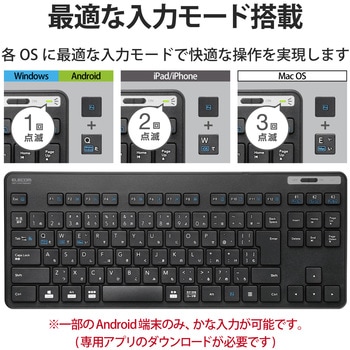 キーボード 無線 Bluetooth メンブレン式 ワイヤレス 抗菌 薄型 ワイヤレスキーボード ミニキーボード 簡易パッケージ エレコム