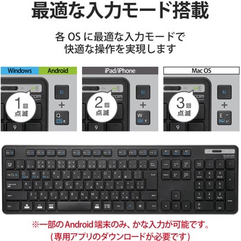 TK-FBM120KBK/EC キーボード ワイヤレス Bluetooth 無線 抗菌 薄型