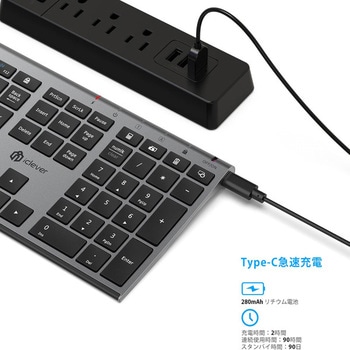 キーボードワイヤレスキーボードマウスセット iClever
