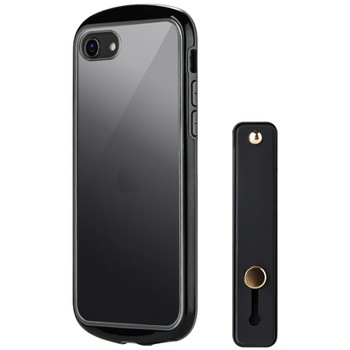 LN-ISS22PLDBK iPhone SE (第3世代)/SE (第2世代)/8 耐衝撃・薄型・背面クリアケース「Duality」 (スマホベルト付属) ストラップホール付 LEPLUS NEXT 77044818
