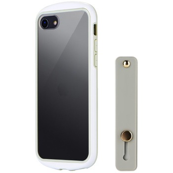 LN-ISS22PLDWH iPhone SE (第3世代)/SE (第2世代)/8 耐衝撃・薄型・背面クリアケース「Duality」 (スマホベルト付属) ストラップホール付 LEPLUS NEXT 77044827