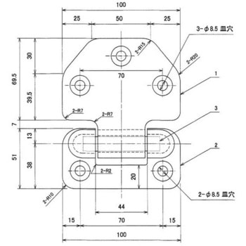 ピンレス蝶番(逆段)24mm段 皿穴 ステンレス 信和自動車工業