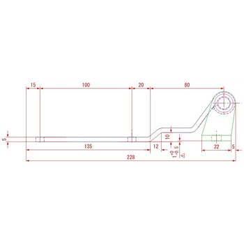 リヤ観音扉用蝶番(270°開閉用)L228 ステンレス 信和自動車工業