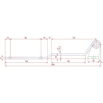 リヤ観音扉用蝶番(270°開閉用)L280 ステンレス 信和自動車工業