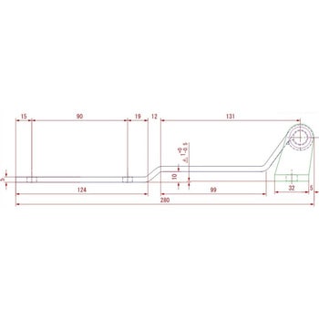 リヤ観音扉用蝶番(270°開閉用)L280 ステンレス 信和自動車工業