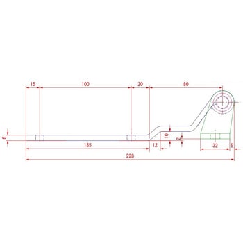 リヤ観音扉用蝶番(270°開閉用)L228 メッキ 信和自動車工業