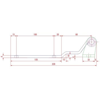 リヤ観音扉用蝶番(270°開閉用)L228 メッキ 信和自動車工業