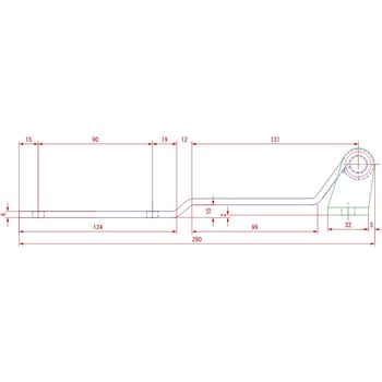 リヤ観音扉用蝶番(270°開閉用)L280 メッキ 信和自動車工業