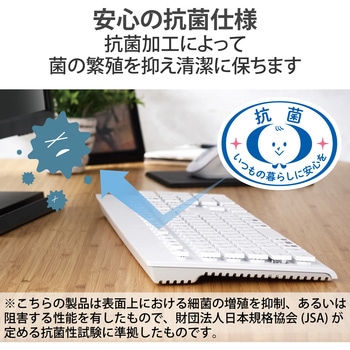キーボード 無線2.4GHz メンブレン式 テンキー付き ワイヤレス 洗える(IPX5) 高耐久設計 抗菌 【Windows11 mac Chrome】対応 エレコム