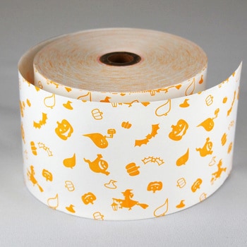 ファンシーレジ用紙 80mm幅 ハロウィン オレンジ 小林 ロールペーパー