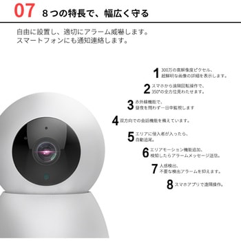 Wi-Fiネットワーク屋内IPカメラ 単品 室内カメラ  防犯カメラ 動作探知 録画機能付き Wifi接続 アプリ連携 工事不要 相互音声会話 ベビーモニター ペットカメラ 水鏡