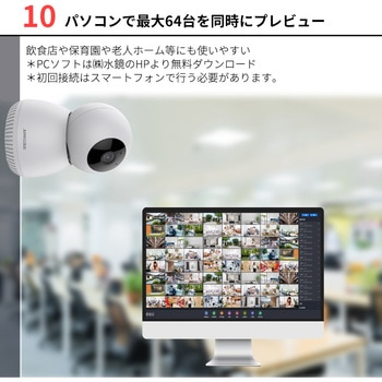 Wi-Fiネットワーク屋内IPカメラ 単品 室内カメラ  防犯カメラ 動作探知 録画機能付き Wifi接続 アプリ連携 工事不要 相互音声会話 ベビーモニター ペットカメラ 水鏡