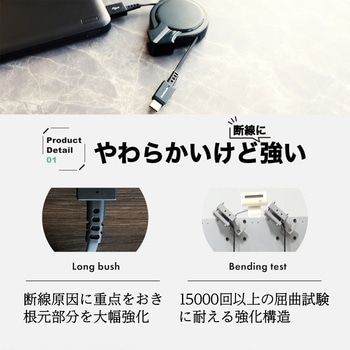 owlte出品　3点セット Owltech OWL-AC17WAAL15-WH ケーブル付属AC充電器【高耐久