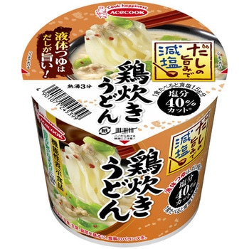 エースコック だしの旨み減塩鶏炊きうどん カップ 45g x12 エースコック