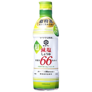 キッコーマン 超減塩しょうゆ 66%カット 450ml x12 キッコーマン