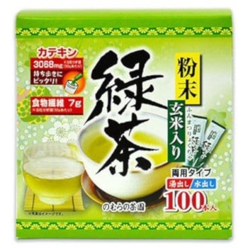 のむらの茶園 粉末玄米入り緑茶 スティックタイプ 100本 x10 野村産業