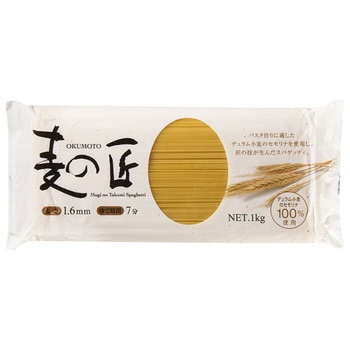 スキー 麦の匠スパゲッティ 1．6mm 1Kg x12 奥本製粉