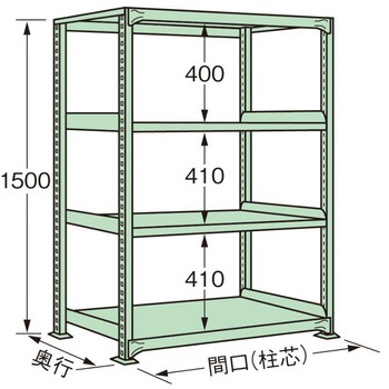 中軽量棚MEF型 200kg(グリーン) サカエ