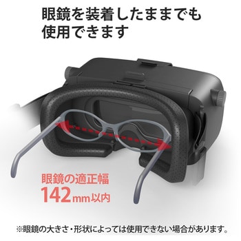 Vrg 2d3d02bk Vrゴーグル スマホ用 メガネ対応 目幅調節可 ピント調節可 4 8 7インチ Iphone Android対応 2d 3d 1個 エレコム 通販モノタロウ