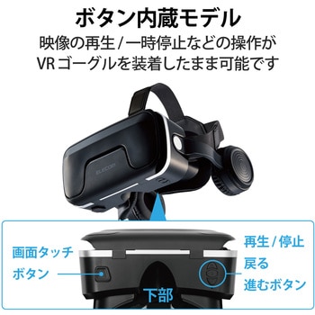 Vrg Eh03bk Vrゴーグル Vrヘッドセット ヘッドホン一体型 スマホ用 メガネ対応 目幅調節可 ピント調節可 4 8 7インチ 1個 エレコム 通販モノタロウ