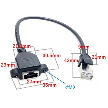 LANケーブル、カテゴリ5e(Cat5e)延長ケーブルのオスとメス bitstrong