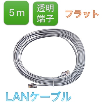 LANケーブル、カテゴリ5e(Cat5e)拡張ネットワークケーブル8コア、フラットケーブル両端クリスタルヘッド付き bitstrong