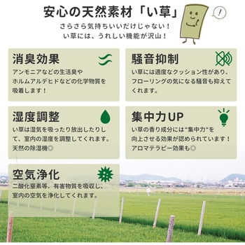 はっ水のパッチ柄い草ラグ デニムパッチ 萩原