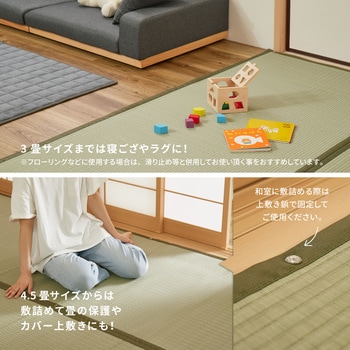 洗えるい草風カーペット 四条 萩原