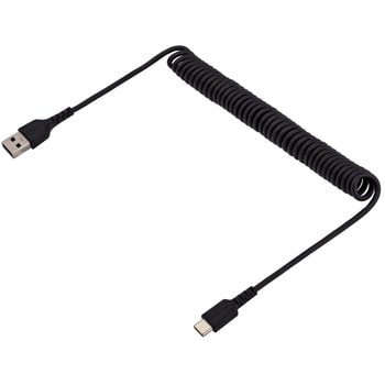 R2ACC-1M-USB-CABLE 高耐久USB-A - USB-Cケーブル/コイル(伸縮)型 