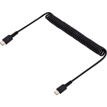高耐久USB-C ケーブル/コイル(伸縮)型/アラミド繊維補強/オス-オス/USB 2.0 Type-C ケーブル/タイプC 充電 カールコード StarTech.com