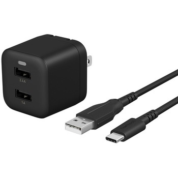 OWL-AC17WAAC15-BK 25����ȏ�̋��Ȏ����ɑς���Type-C�P�[�u������ ���^�t�P�[�u�� & AC�[�d��̃Z�b�g 1.5m OWLTECH(�I�E���e�b�N) 77483063