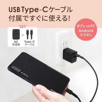 25万回以上の屈曲試験に耐えるType-Cケーブル同梱 超タフケーブル & PD対応AC充電器のセット 1.2m OWLTECH(オウルテック)