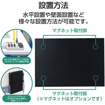 スイッチングハブ ギガビット対応 16ポート メタル筐体 電源内蔵 小型 EU RoHS指令準拠(10物質) - エレコム