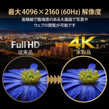 VSP-HDP14BK HDMI分配器 4K 60P 対応 1入力 スプリッター 1個 エレコム