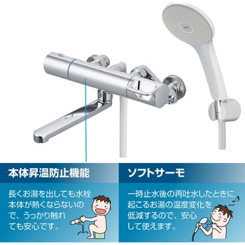 サーモスタット式シャワーバス水栓 エコアクアシャワー(樹脂ホワイト