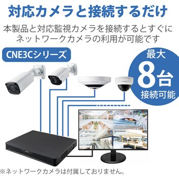 CNE3R881 ネットワークレコーダー 8ch対応 8TB DXアンテナ 保証期間1年