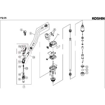 乾電池式ドラムポンプ FQ-25-AAA-0 部品 工進