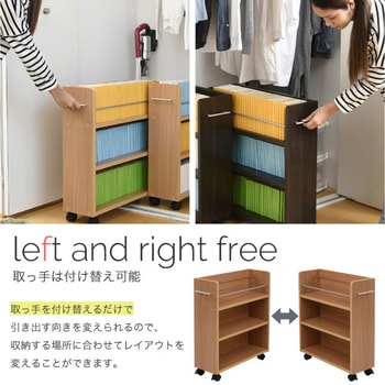 収納ラック 3段 キャスター付き  (19.5×58.5) 3色展開(NA DB WH) 2/4個セット Ideal Rack