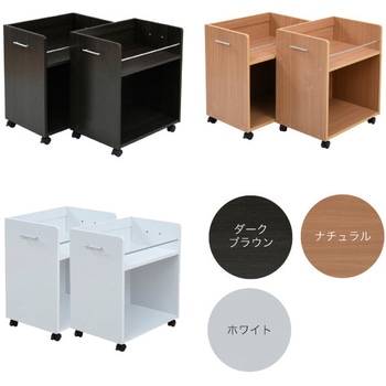 収納ラック 2段 キャスター付き  (38.5×58.5) 3色展開(NA DB WH) 2個セット Ideal Rack