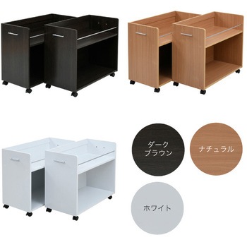 収納ラック 2段 キャスター付き  (38.5 ×78.5) 3色展開(NA DB WH) 2個セット Ideal Rack