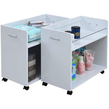 収納ラック 2段 キャスター付き  (38.5 ×78.5) 3色展開(NA DB WH) 2個セット Ideal Rack
