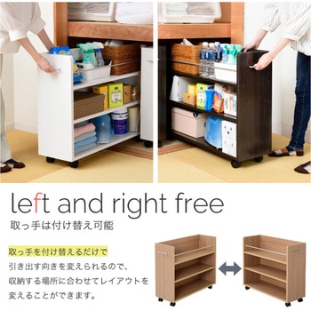 収納ラック 3段 キャスター付き  (26.5×78.5) 3色展開(NA DB WH) 2個セット Ideal Rack