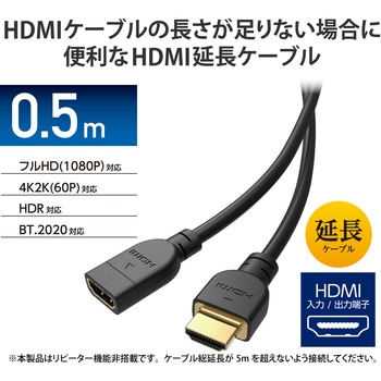 HDMI延長 ケーブル 4K 60p 金メッキ RoHS指令準拠 ARC エレコム