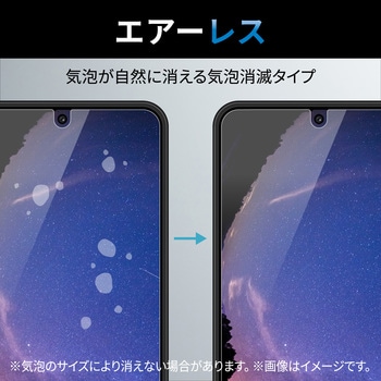 Galaxy S22 ( SC-51C / SCG13 ) ガラスフィルム 硬度10H ブルーライトカット 高透明 指紋防止 エアーレス エレコム