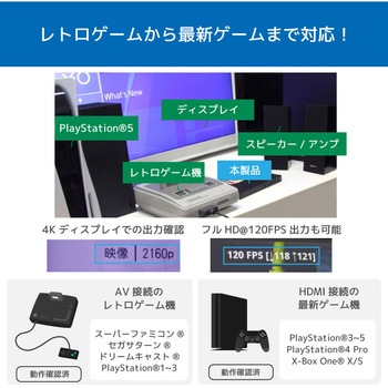 4K60Hz対応 外部音声出力付 4入力1出力 HDMI/AV切替器 ラトックシステム