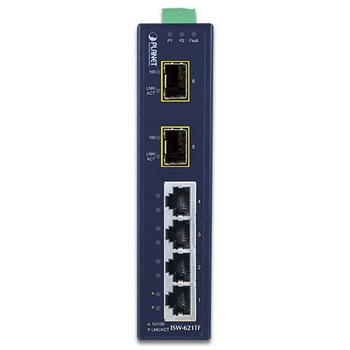 産業用スイッチングハブ 100BASE-TX 4ポート SFP 2ポート付 PLANET Technology