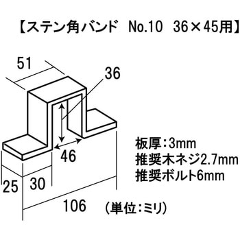 モリギン ステン角バンド 穴あき ACE(エース)
