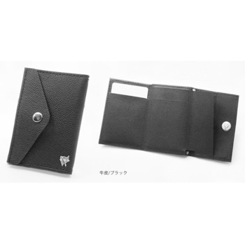 ミニマム財布 「and W」 牛皮レザー(ブラック) 39thanks