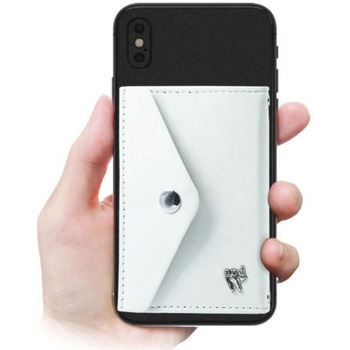 ミニマム財布 「and W」 セット品/PUレザー(ホワイト)・スマホリング(ブラック) 39thanks